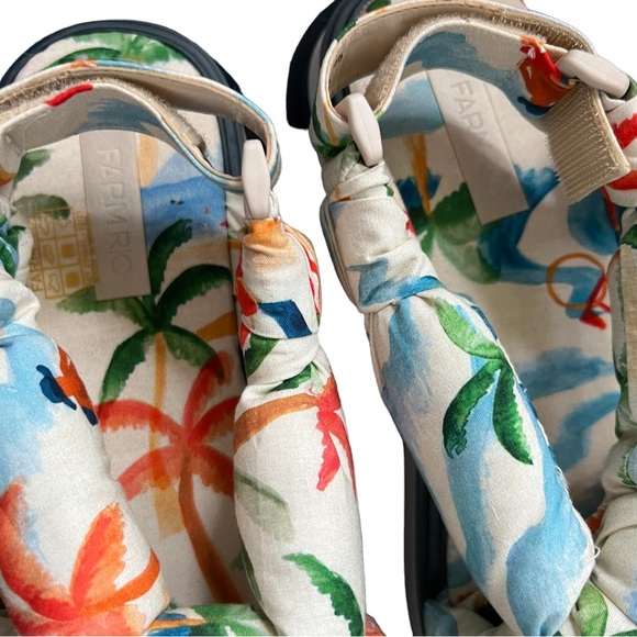 Copacabana Scarf Print Puffy Platform Sandal FARM RIO Size 8 and 9 New - Picture 8 of 15